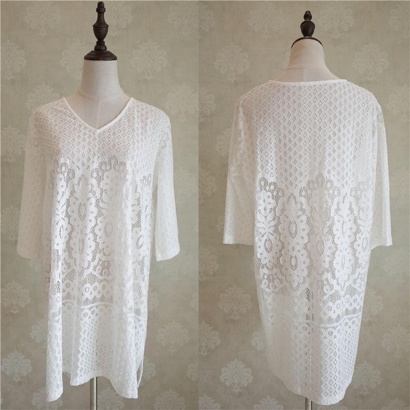 2024 Koronkowe okrycie plażowe Pareo Kostium kąpielowy Okrycie plażowe Pareo Tuniki na plażowe stroje kąpielowe