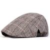 Red Line Thick Herringbone Pattern Beret Cap Street Casual Fashion Caps Men's Artist Painter Hat Peaked Hats