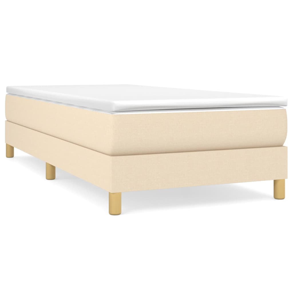 Vidaxl Bettrahmen Ohne Matratze Cremefarben 90X190 Cm Stoff