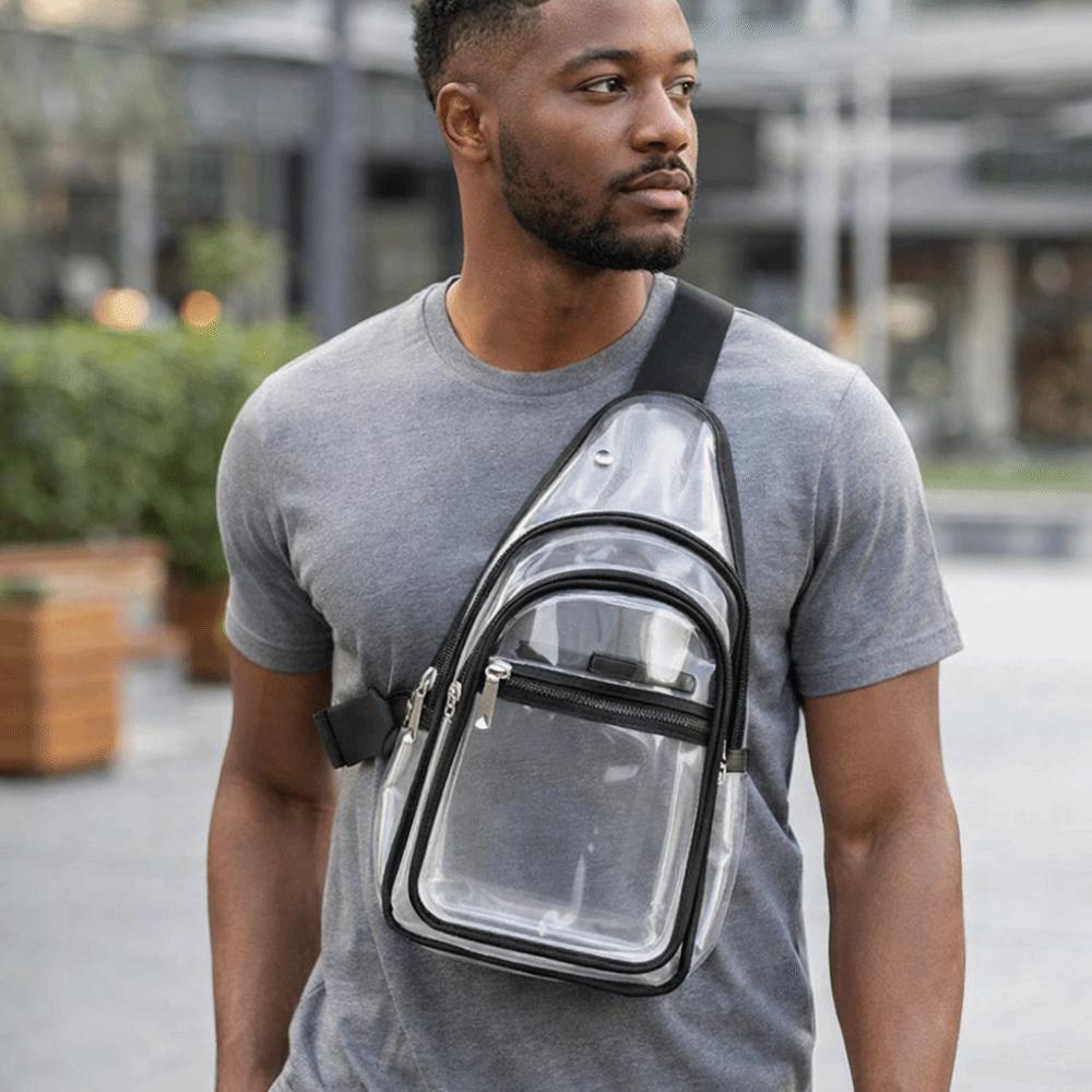 Large Capacity Clear Chest Bag Lightweight PVC Shoulder Bag Transparent Crossbody  Bag  Women