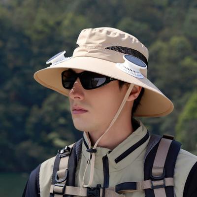 Wide Brim Solar Fan Hat for Men Women UV Protection Outdoor Bucket