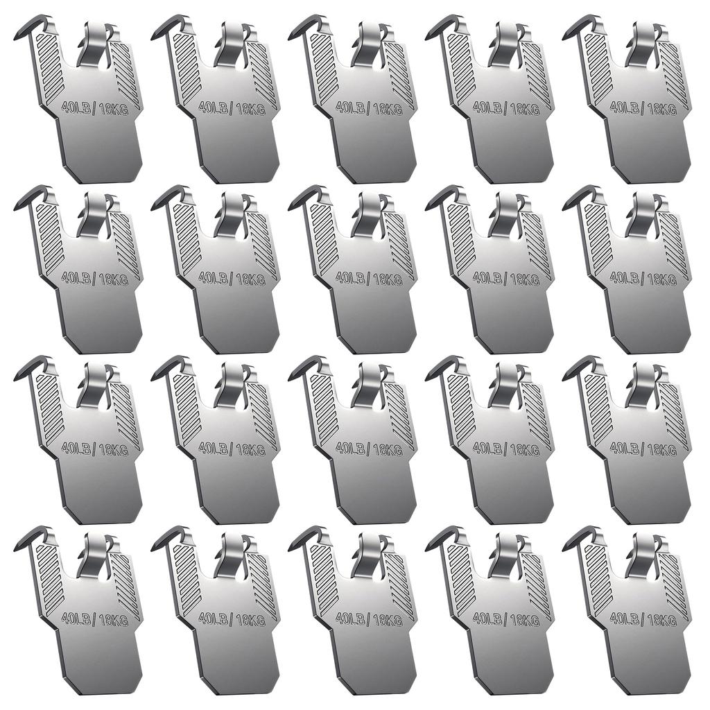 Pack Of 20 Heavy Duty Stainless Steel Picture Hangers For Drywall Reusable Wall Hook Claws for Photo Poster Painting
