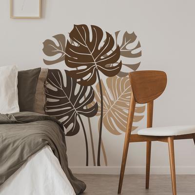 Minimalistischer Monstera-Blatt Wandaufkleber Selbstklebend Abnehmbar für Schlafzimmer Wohnzimmer Hintergrundwand Dekoration