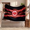 Couverture polaire personnalisée Eintracht Frankfurt avec logo de football, texte de nom personnalisé, couverture jetée douce et chaude pour la maison