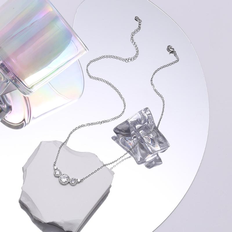 

GemChic женское изысканное универсальное инкрустированное круглое ожерелье с цирконием, женская модная цепочка на ключицу, подарок на день рождения, Рождество