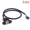 1Pc 9 Pin Motherboard Header To 2 Ports Usb 2.0 Female Extension Cable Adapter