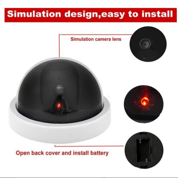 New 2-Pack White Dome LED Fake Security Cameras for Home & Outdoor