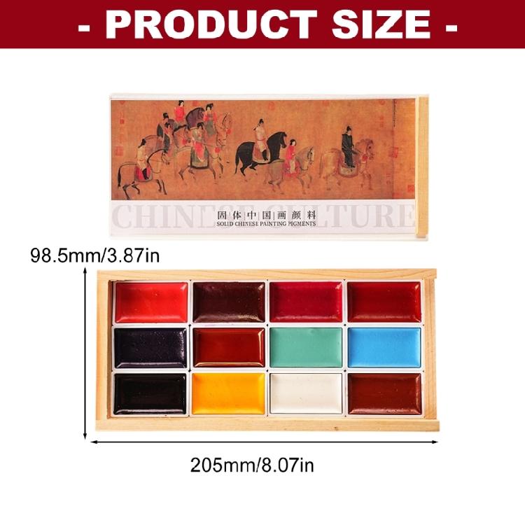 Easy Clean Watercolor Solid Pigments On Sustainable Wood Expert Watercolor Set 12 Color for Sketching Artwork Projects