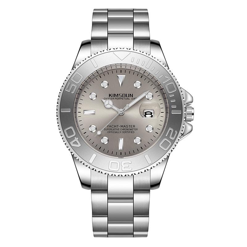

Cross Grey Men s Yacht Watch: Luminous, Waterproof, Quartz Steel Band Wristwatch