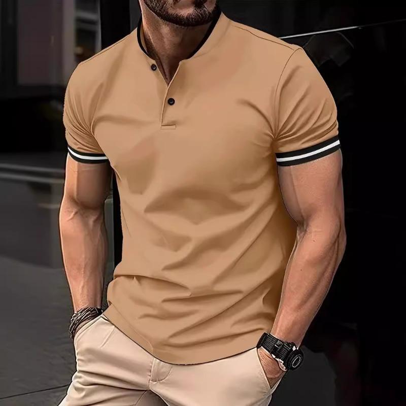 Summer Lapel POLO Shirt with Button Pocket Men's Sports Polo Shirt