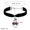 Gothic Red-Black Skull Velvet Necklace