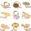 Ingemark 18 Styles Vintage Punk Petal Flowers Rings for Women 2026 Trend Goth Geometric Adjustable Rings New Year Party Jewelry
