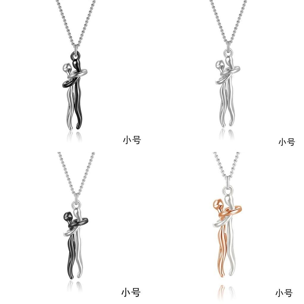 Hug Trendy Unisex Necklace Geometric Style 925 Silver Necklace Pendant