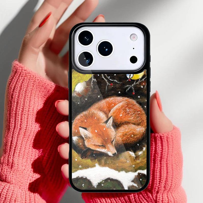 Fox Animal Pattern Phone Case for iPhone 17 16 15 14 13 Pro Max Back Cover for 12 11 Pro Coque