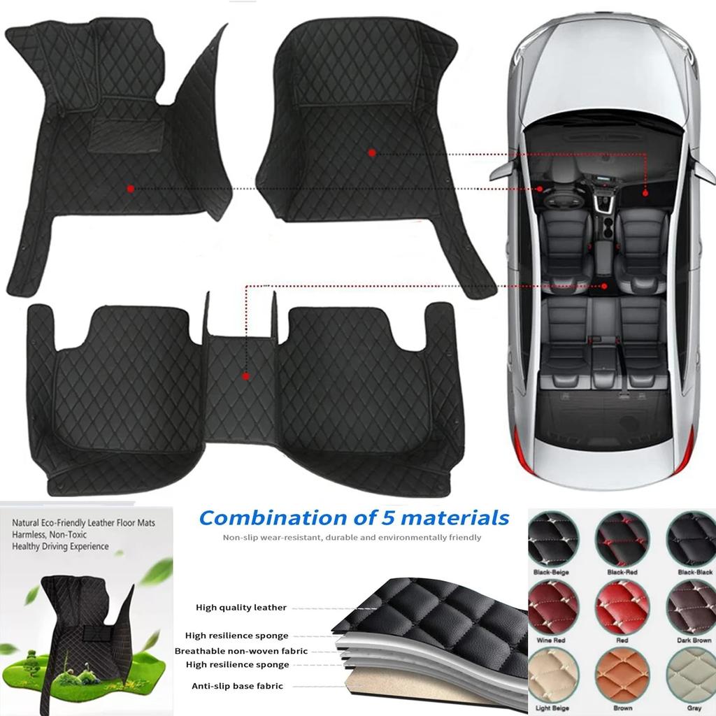 PU-leather waterproof Custom Car Floor Mats For Nissan XTrail Rogue X-Trail Auto Carpets Foot Coche liners