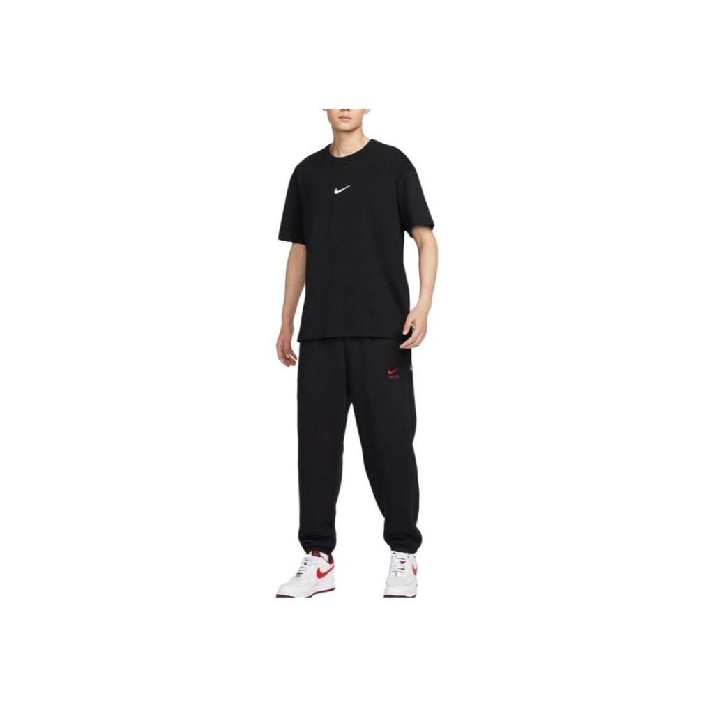Nike Air Casual Loose-Fit Jogginghose mit Fleece-Futter Herren Hosen Schwarz FB7210-010