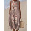 Summer new sleeveless pocket casual printing temperament long dress dress slim dress