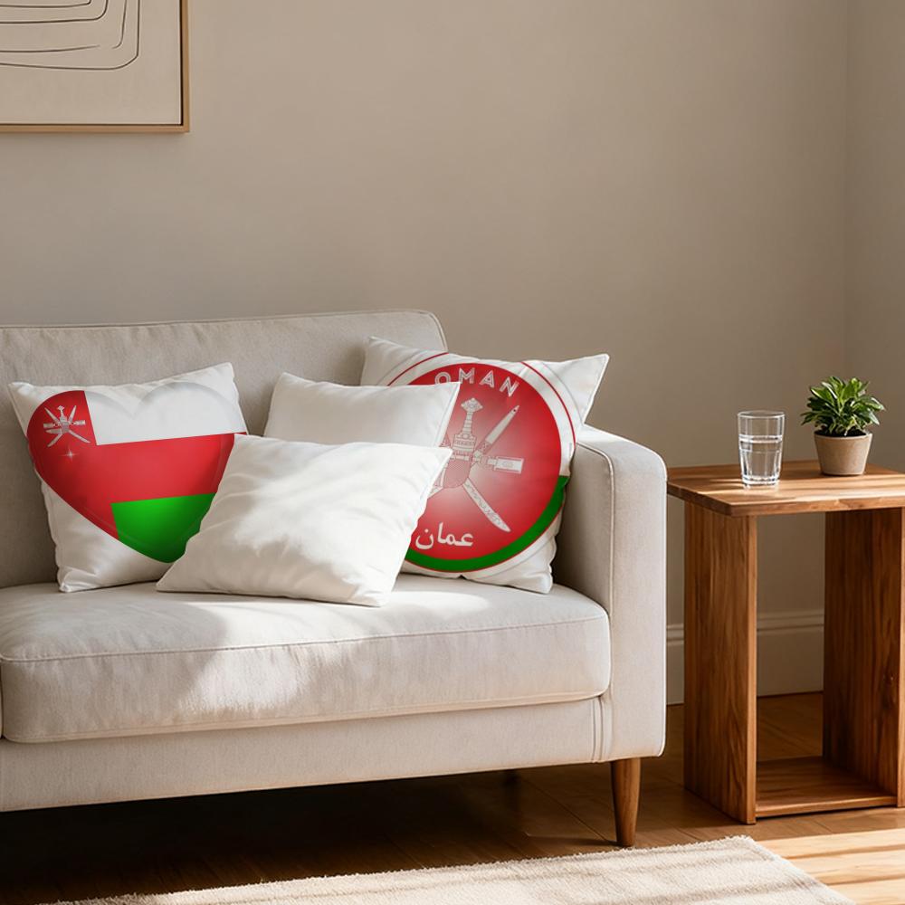 Pillow Case luxurious home office, sofa decorative Multi sized car seat cushions, pillowcases Oman flag map logo