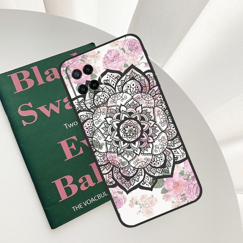 Flowers Mandala Floral Case For Oppo A58 A78 A98 A15 A16 A17 A52 A72 A76 A96 A54 A74 A94 A57 A77 A54S A57S Cover