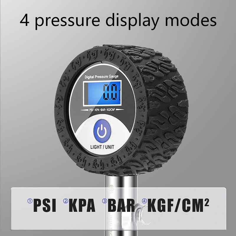 Ball Pressure Gauge Digital Display Barometer 0-1.4Bar With Rubber Protective Cover For Football Basketball Volleyball