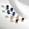 Stylish Cone Zircon Stud Earrings for Men Boys,Waterproof Stainless Steel Round Small Earrings,Hip Hop Jewelry Gifts