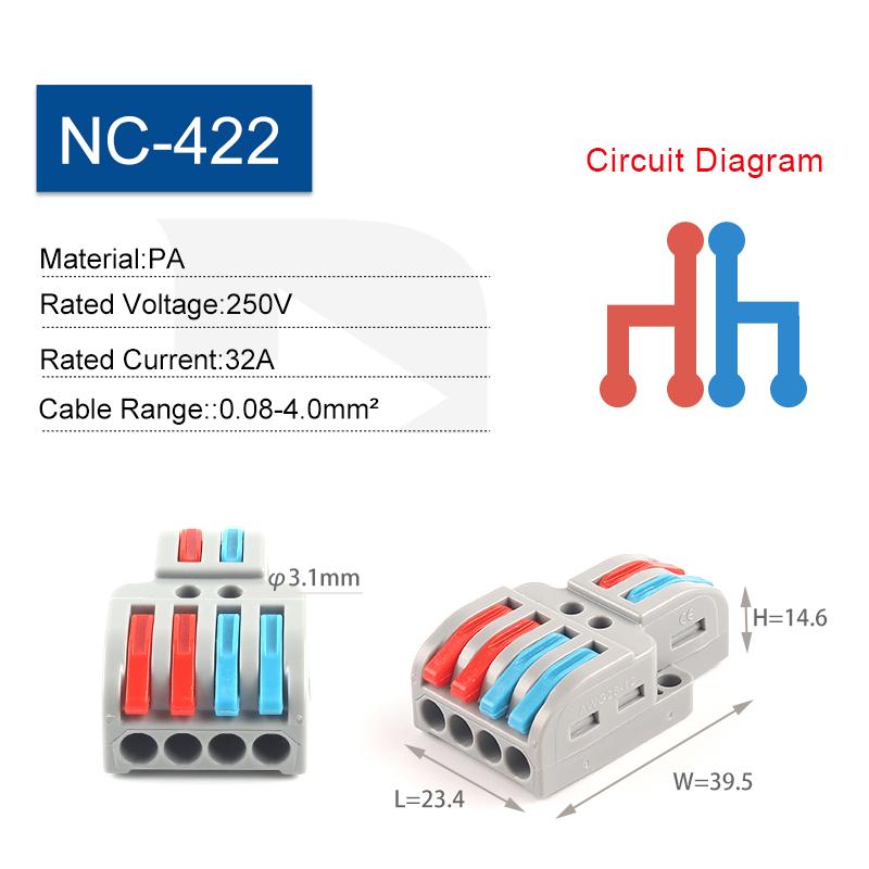 5PCS Quick Wiring Wire Connectors Universal Spring Splicing Cable Connector Push-in Compact Conductor Terminal Block SPL