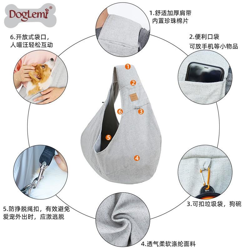 Soft Pet Carrier Bag Dogs Cats - Breathable Shoulder Crossbody Travel In Charcoal Gray Smoke