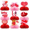 9 Valentine's Day Honeycomb Decorations, Valentine's Day Table Party Decorations, Desktop Decorations
