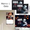 Klassiska Skräckfilmer Kalender 2026 Skräck & Katter 2026 Väggkalender 11x8tum Månadsvis Temasidor för Gotisk Hemmakontorsinredning