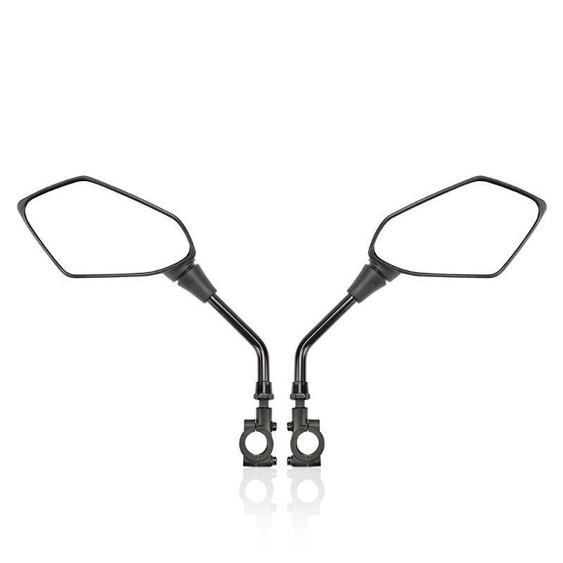 Kolip 2 Pieces Universal Motorcycle Rear View Mirrors, 360° Adjustable Flat Rear View Mirror,  7/8  Handlebars Mounted Rearview Mirror 10mm mirror (HT003) + code