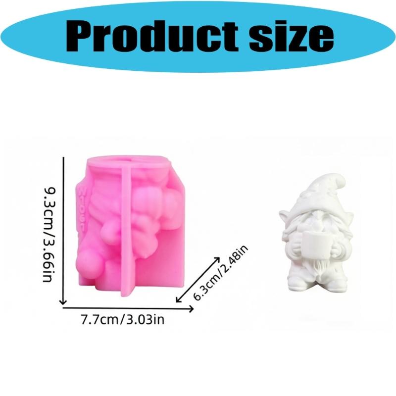 3D Dwarf Figurine Silicone Mold For Resin Casting and Making Candle Soap Chocolate and Gypsum Sculpture Christmas Decoration