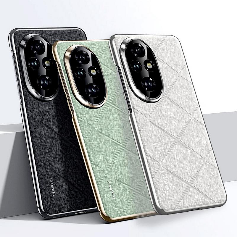 Plain Leather + Camera Lens Protection Case For Honor 200 Pro Honor200 Honor 300 Pro Hard Slim Good Texture Cover