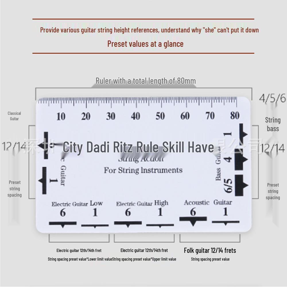 Zweiseitige Gitarre Bass Hals Nivellier- und Bundkantenlineal