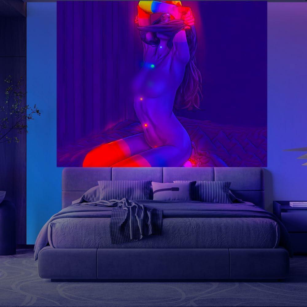Tapestry dark night sexy glow on the wall 75x100