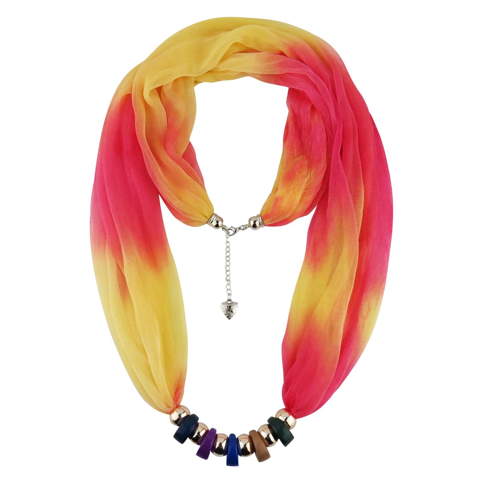 

Великолепные бусины, шарф с круглым кольцом, женские аксессуары для шарфов, ожерелье, этнический шарф One Size жёлтый