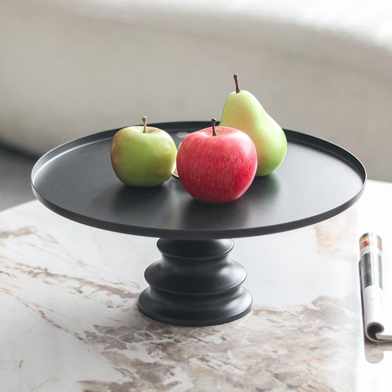 Circular Stainless Steel Storage Tray, Metal Tray, Pleated Wave Art Fruit Tray, Living Room Decoration, Kitchen Organizer