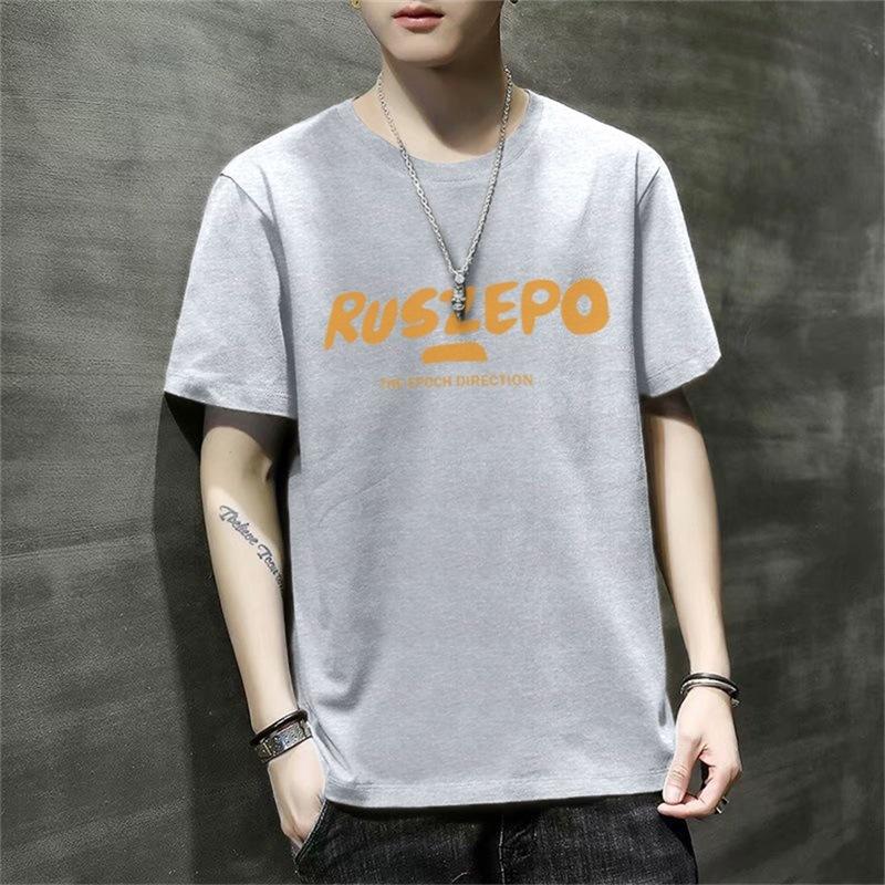 Men'S Short-Sleeved T-Shirt New Summer Trend Korean Version Loose Bottoming Shirt Clothes T-Shirt Large Size Teen