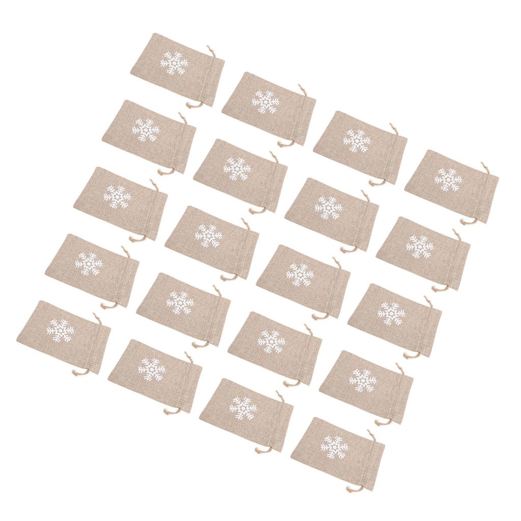 20pcs Burlap Bags Burlap Gift Bags Snowflake Burlap Pouches with Drawstring for Crafts Candy Party F