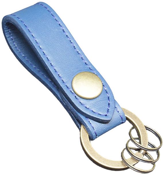 

Kondo Belt Key Genuine Leather and Made in Blue Keychain, Strap, Ring, 3-Ring, Brass, Japan, Stylish, Men s, синий