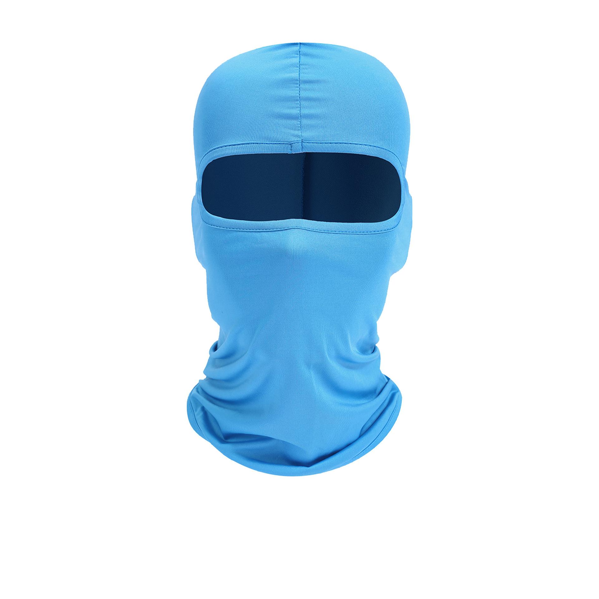 Outdoor cycling face mask, sun protection, breathable, single hole, brimless, men s and women s hooded balaclava hat One Size небесно-голубой