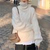 Lazy wind turtleneck sweater women's inner wear autumn and winter loose outer wear retro thickened soft waxy bottoming knitted sweater