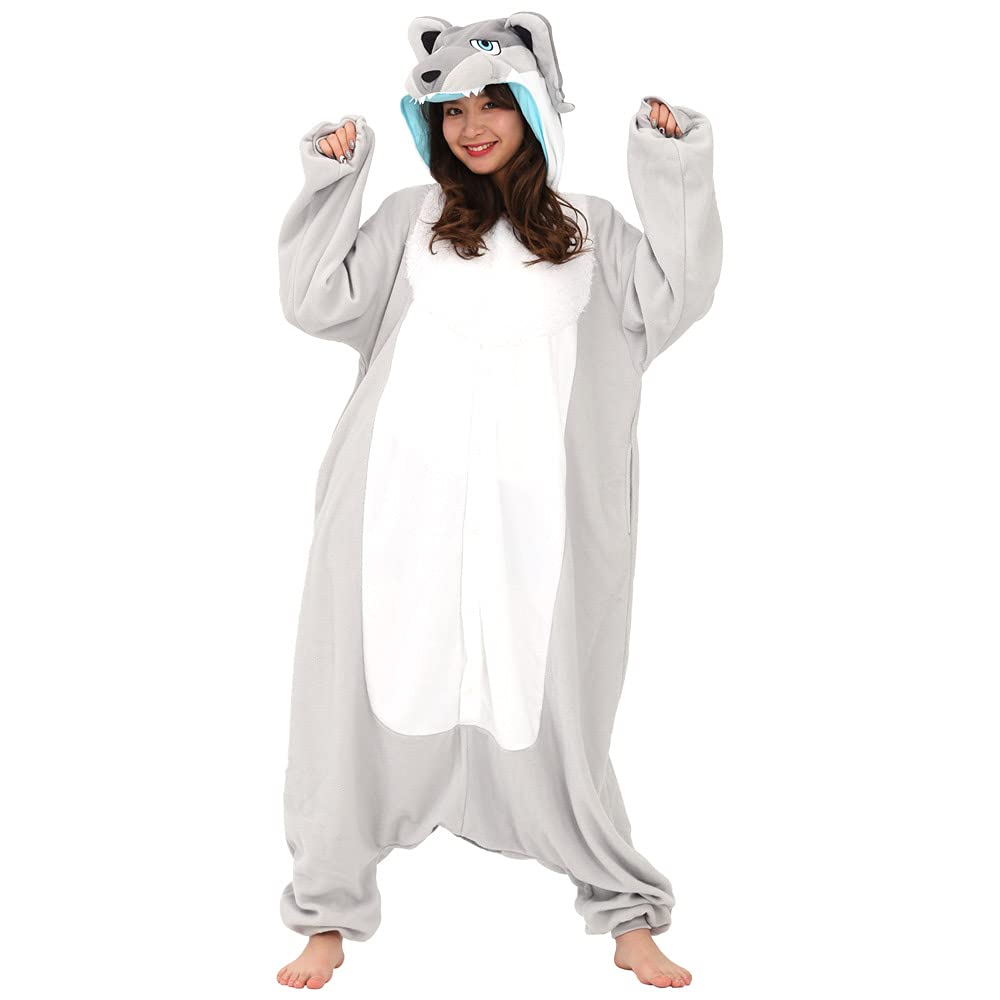 SAZAC Silver Wolf Fleece Kigurumi