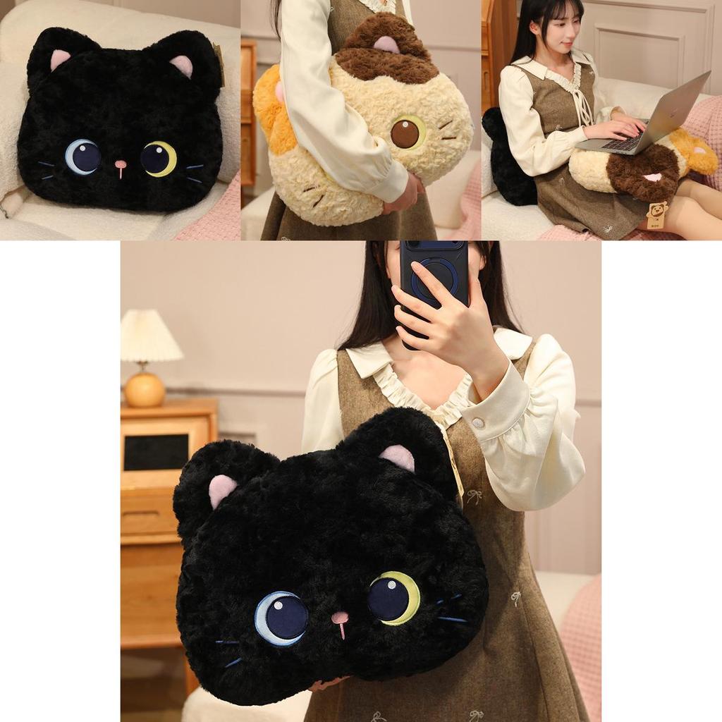 Animal Plush Pillow Soft Cat Head Bed Pillow For Kids And Teens