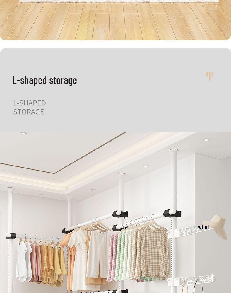 Wäscheständer und Aufhängeleiste für Balkon oder Schlafzimmer – Kein Bohren erforderlich.