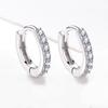 Korean Style S925 Sterling Silver Circle Earrings with Zircon Inlay – Women's Simple Studs