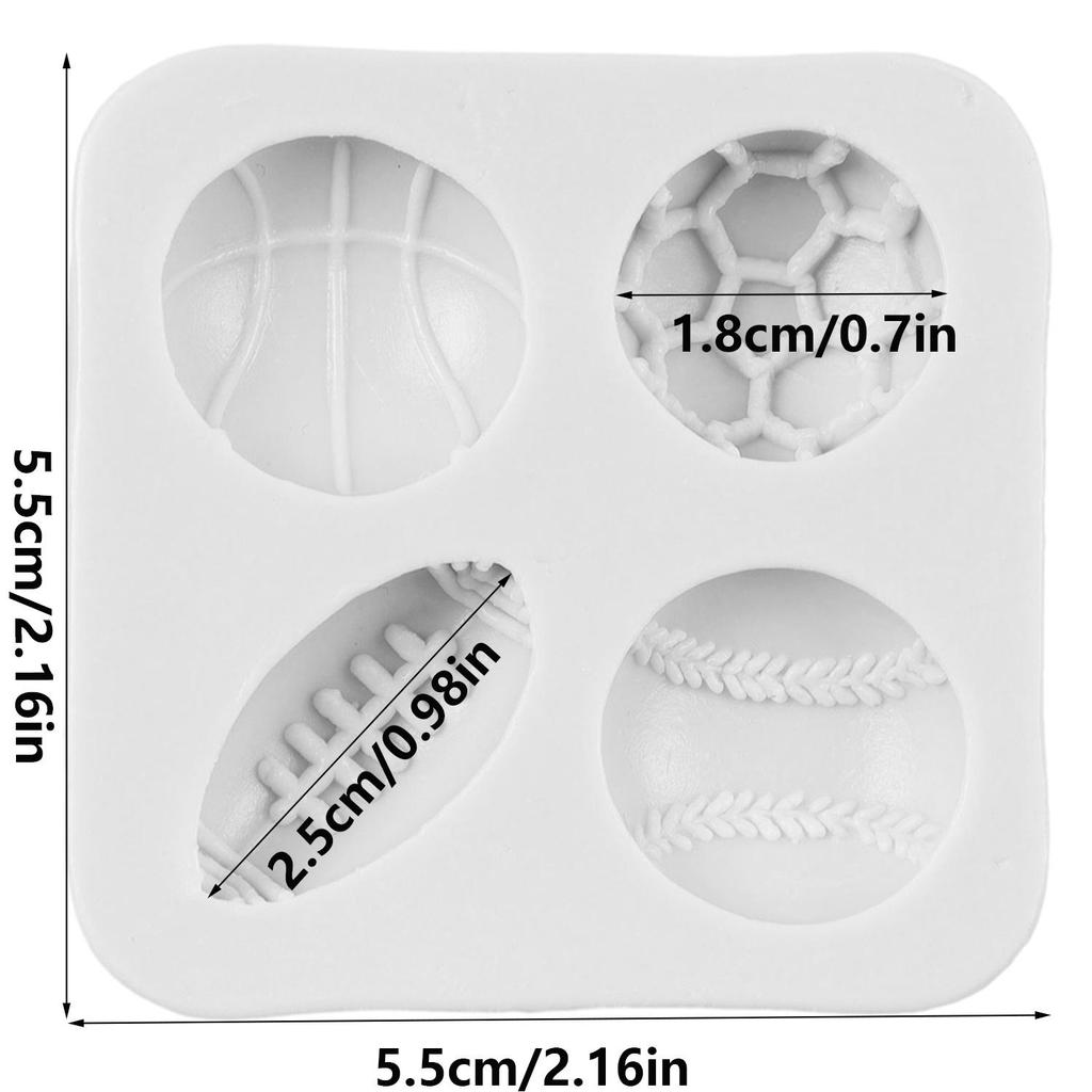 Football Basketball Silicone Mold Baseball Rugby Volleyball Fondant Molds Cake Decorating Tools Cupcake Topper Candy Clay Chocolate Gumpaste Mold