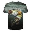 Men's Retro Fishing T-shirt 3D Printed Casual Short Sleeve Loose Men's T-shirt Sportswear