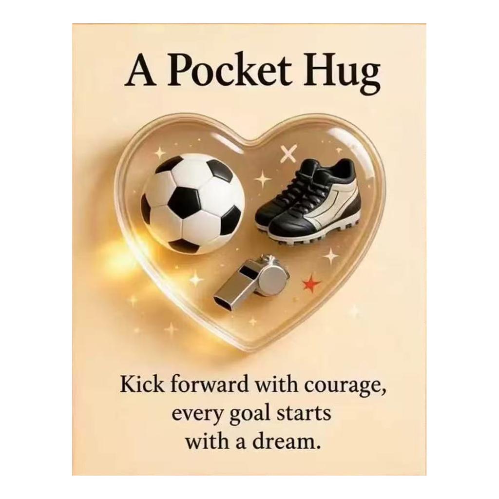 Heart Shaped Sport-Themed Pocket Hug Collection with Gift Card Football Soccer Pocket Hug Gift for Friends Family Colleagues
