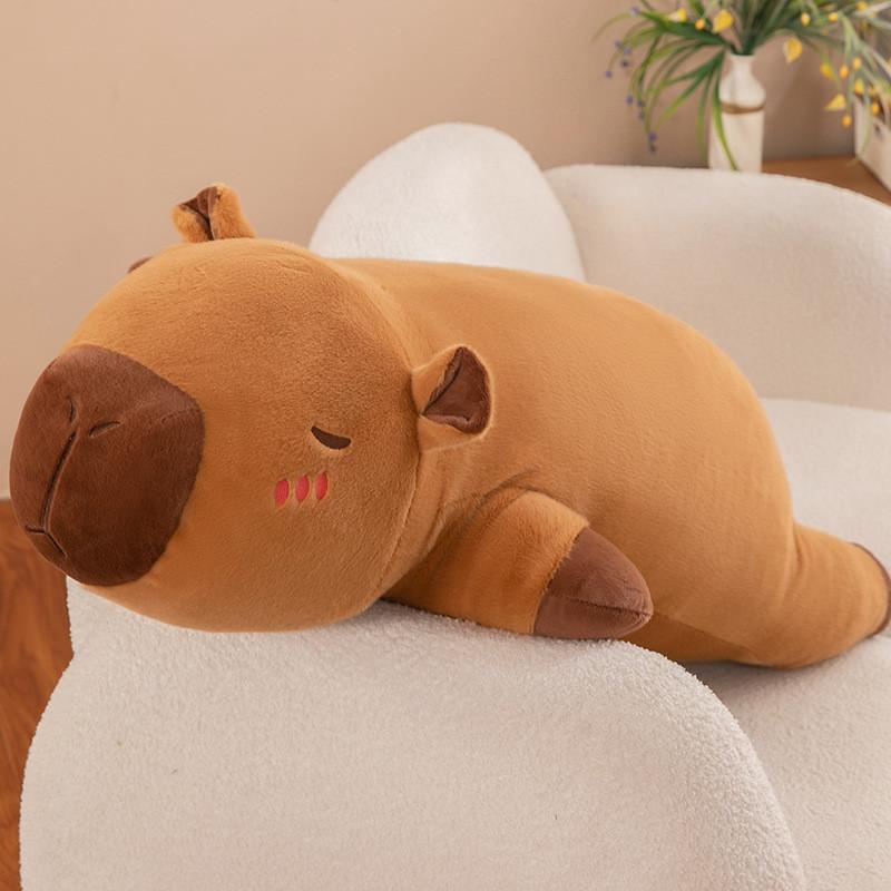 Capybara Plush Pillow With Inner Liner Soft Short Fur Stuffed Animal Toy