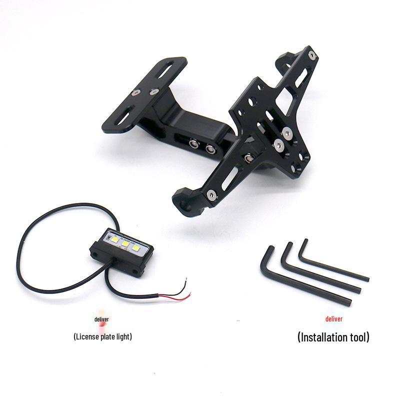 Adjustable CNC Aluminum Motorcycle License Plate Frame with Light for MSX